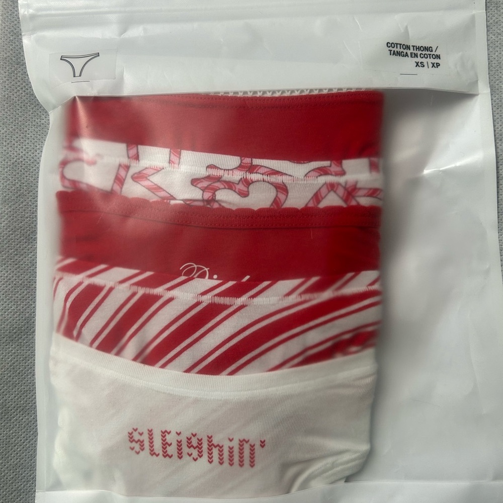 PINK Victoria's Secret Red and White Thong Trio
